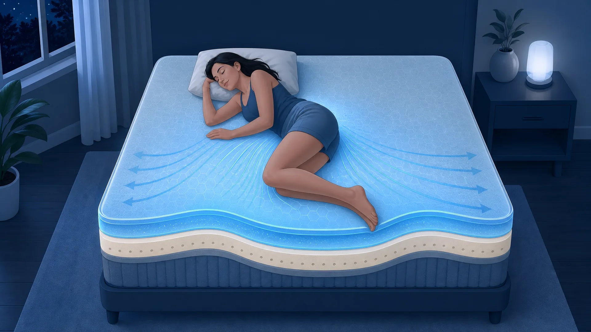 Saltea cu gel confort răcoritor pentru somnul fragmentat